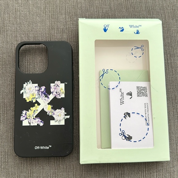 Used iPhone 13 pro Off White phone case. Flower Arrow design by Virgil Abloh